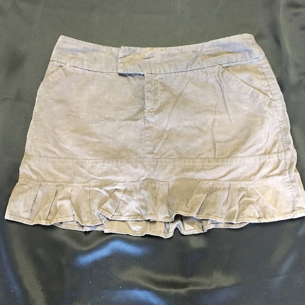 Grey corduroy mini skirt
